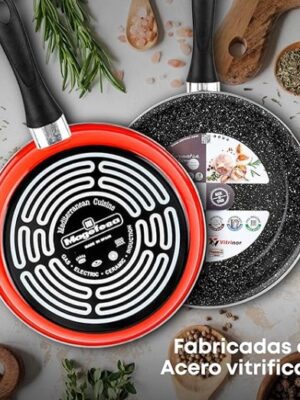 MAGEFESA Juego de 2 Sartenes Vitrinor 20/24 - Antiadherente, Aptas para Todo tipo de Cocina
