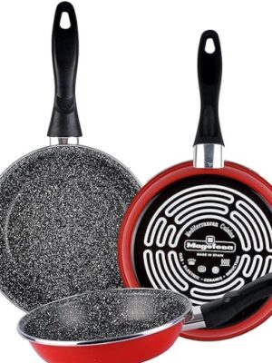 SET 3 SARTENES K2 ROJO 20/24/28 VITRINOR MARCA MAGEFESA