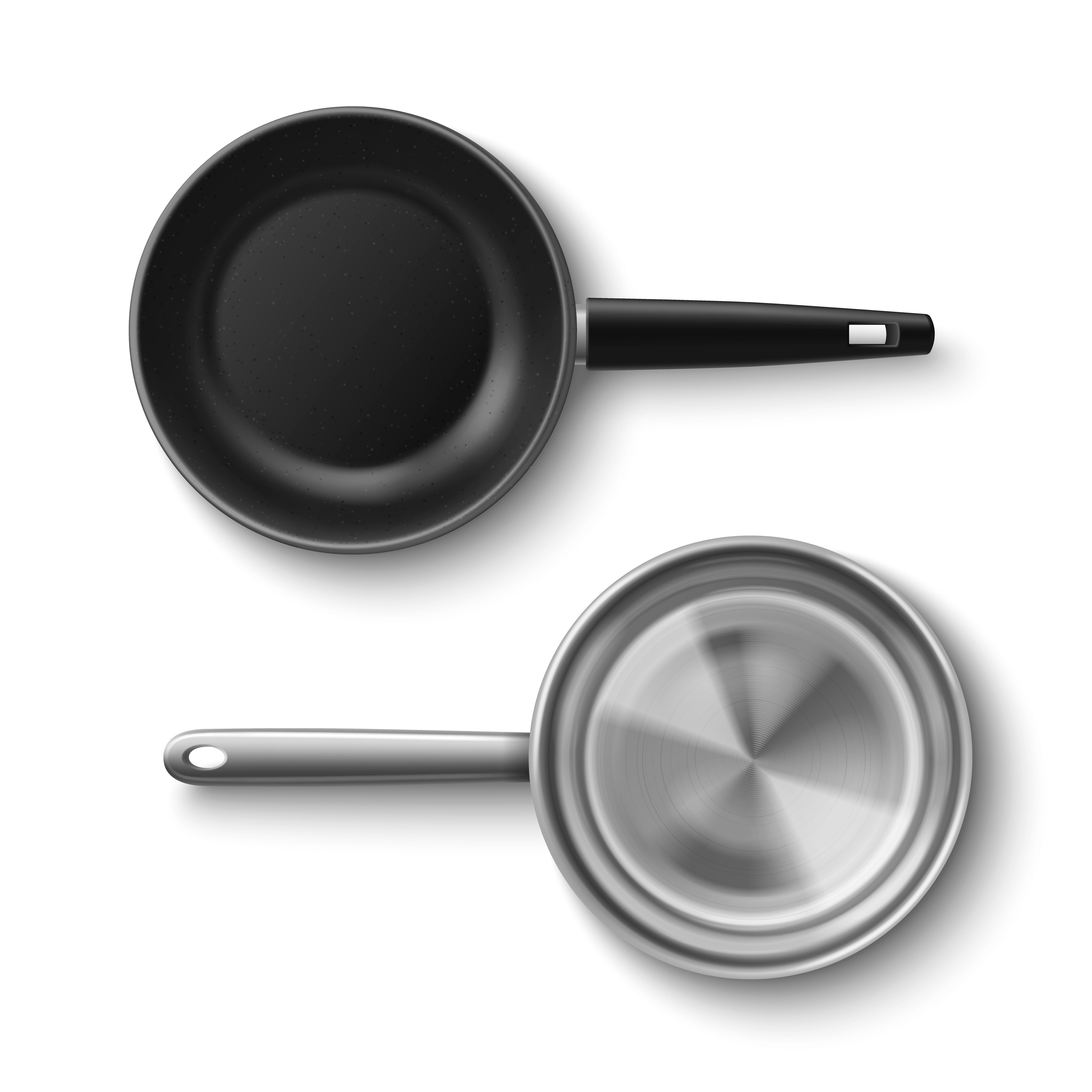 3d realistic stainless kitchen pan with handle