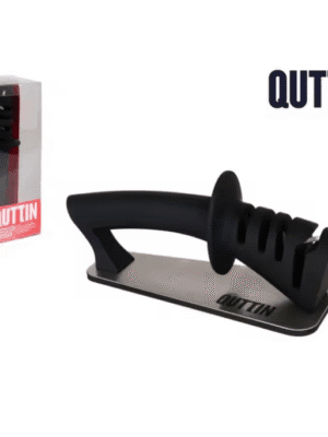 Quttin - Afilador de Cuchillos Black Edition - Manual - Base de Acero Inoxidable - 4 Entradas - para Hogar