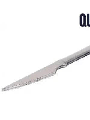 Quttin - Set 2 Cuchillos de Carne 11 Cm de Acero Inoxidable de 1,2 Mm. Cuchillo un Pieza Monoblock Pulido Brillo Espejo Colección Classic