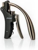 Arcos Accesorios - Sacacorchos Manual Abrebotellas Manual - Mango de Aleación de Zinc - Color Negro mate (Incluye cortacápsulas)